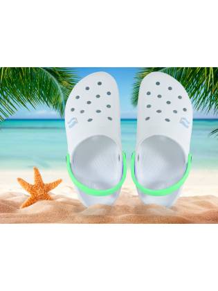 Женские кроксы "Summer" белые с мятным