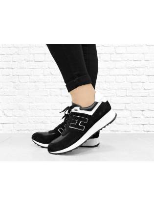 Кожаные кроссовки "H". Черные.