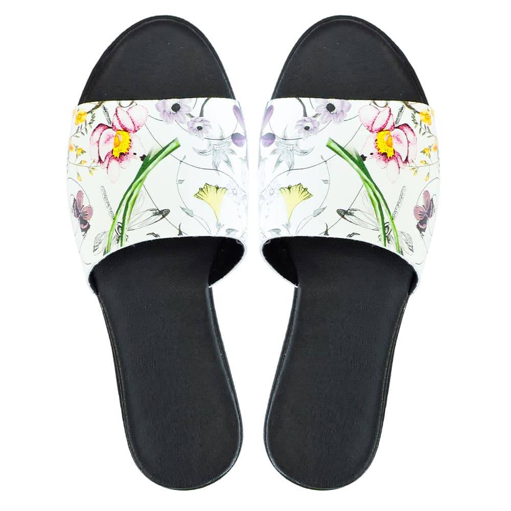 Жіночі шльопанці "Flower" білі