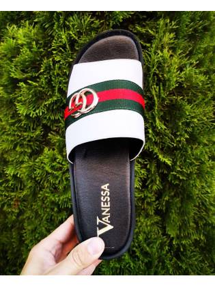 Шлепанцы на платформе "GUCCI". Белые.