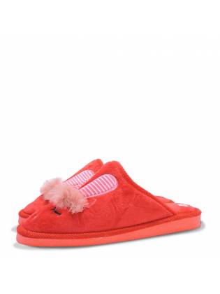 Домашние тапочки "Fur" красные