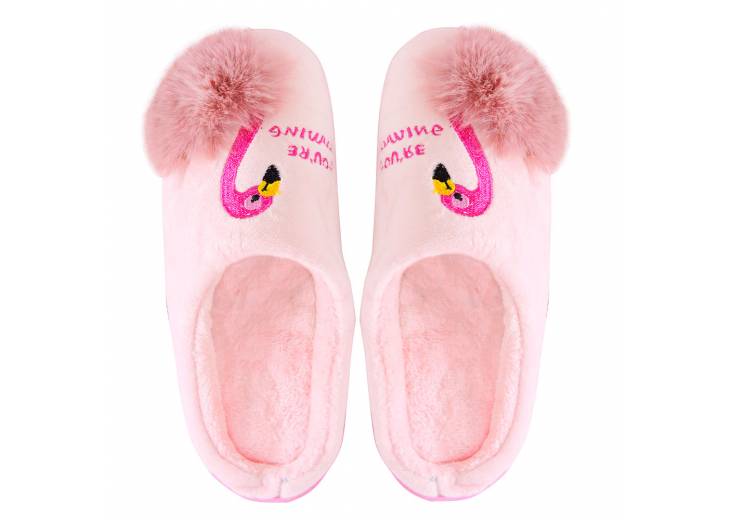 Домашние тапочки "Flamingo" розовые