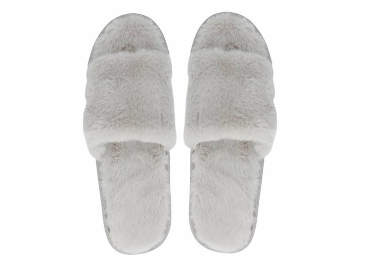 Женские тапочки "Fur" серые