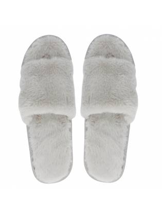 Женские тапочки "Fur" серые