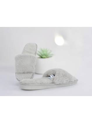 Женские тапочки "Fur" серые