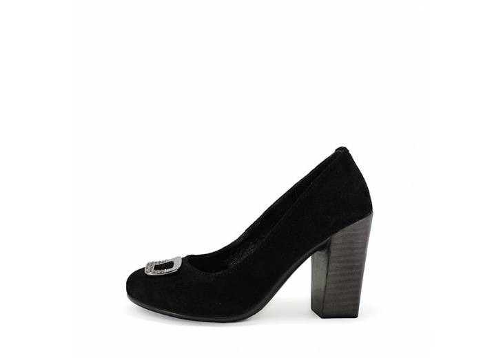 Женские замшевые туфли. Черные. 34-35.