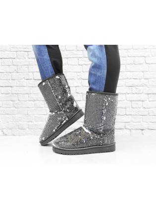 Зимние угги "Sequins" черные