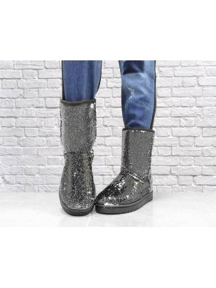 Зимние угги "Sequins" черные