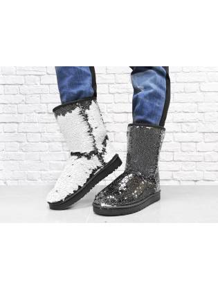 Зимние угги "Sequins" черные