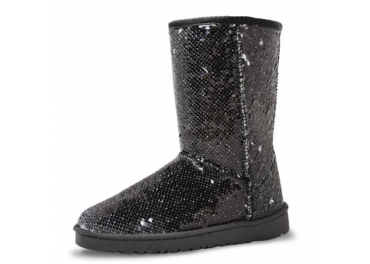 Зимние угги "Sequins" черные