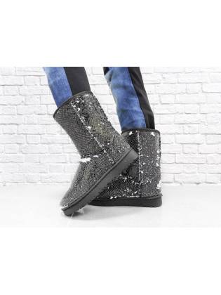 Зимние угги "Sequins" черные