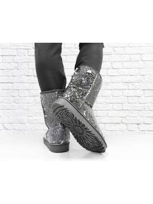 Зимние угги "Sequins" черные
