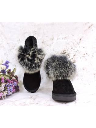 Женские угги "Fur" черные