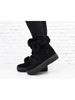 Зимние ботинки "Fur" черные