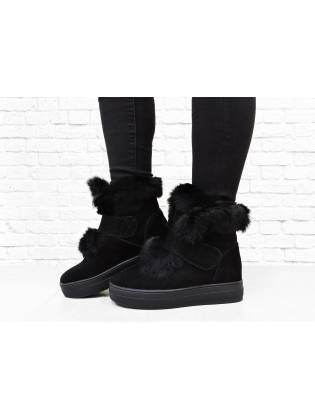 Зимние ботинки "Fur" черные