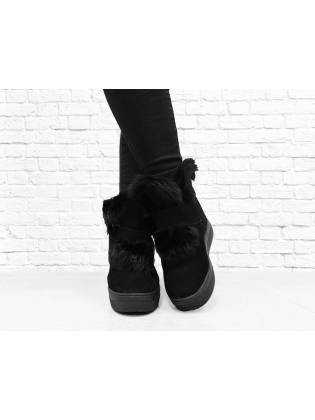 Зимние ботинки "Fur" черные