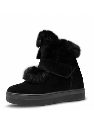 Зимние ботинки "Fur" черные