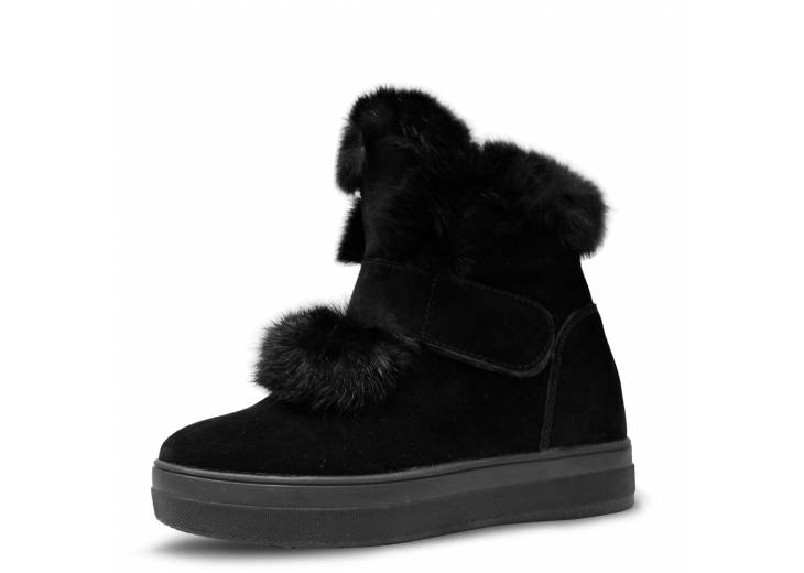 Зимние ботинки "Fur" черные
