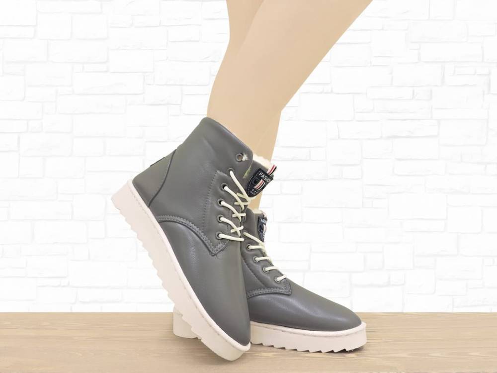 Зимові черевики "UGG-L" сірі