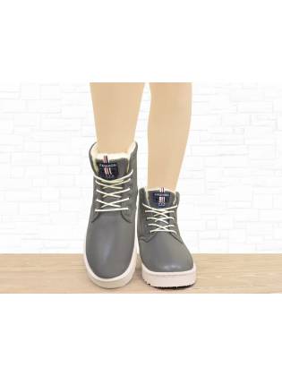 Зимние ботинки "UGG-L" серые