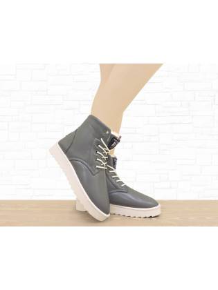Зимние ботинки "UGG-L" серые